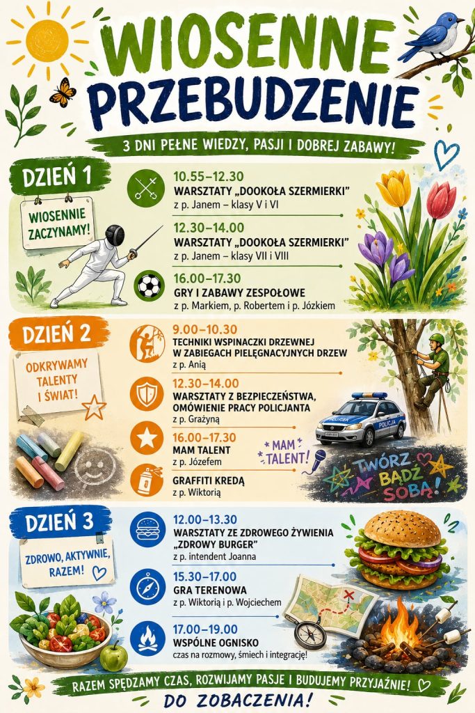Plakat przedstawiający plan Wiosennego przebudzenia